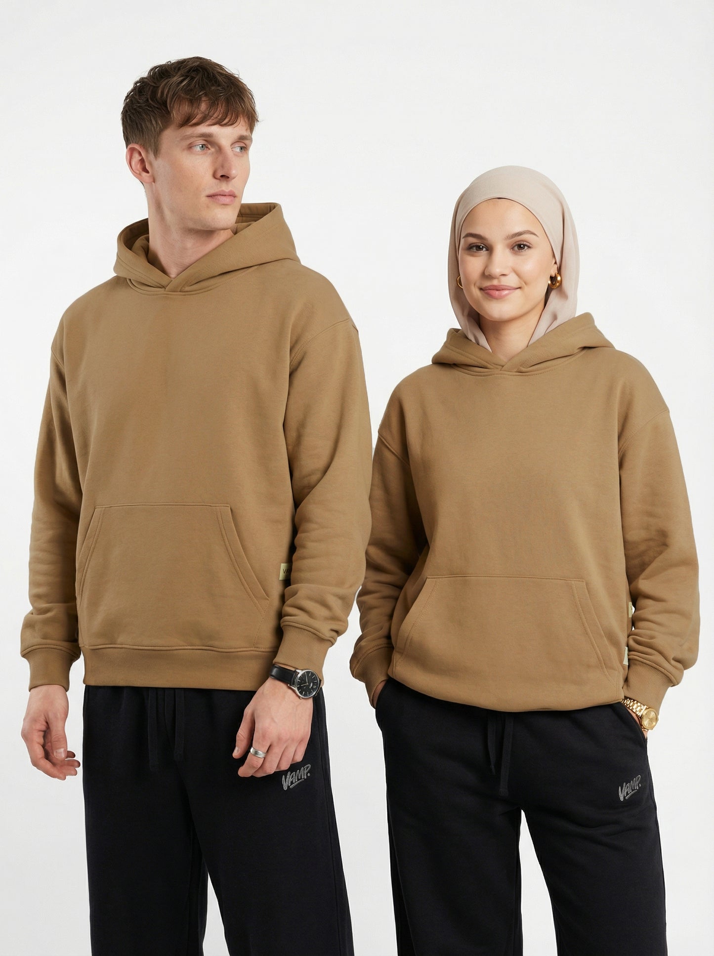 Oversized Basic Hoodie - Brown
