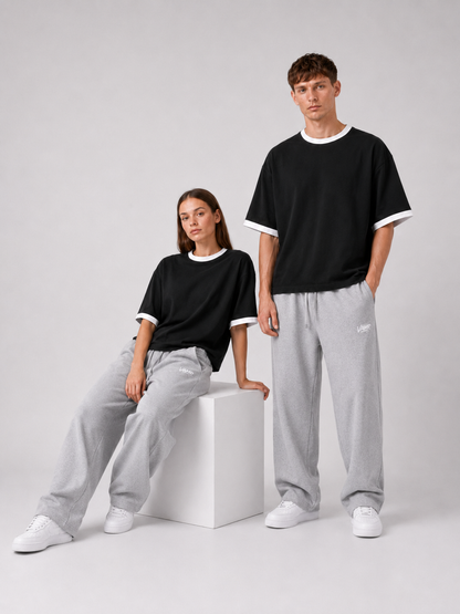 Ringer T-Shirt Boxy-Fit ( Black )