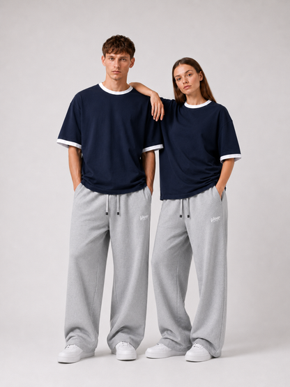 Ringer T-Shirt Boxy-Fit ( Dark Blue )