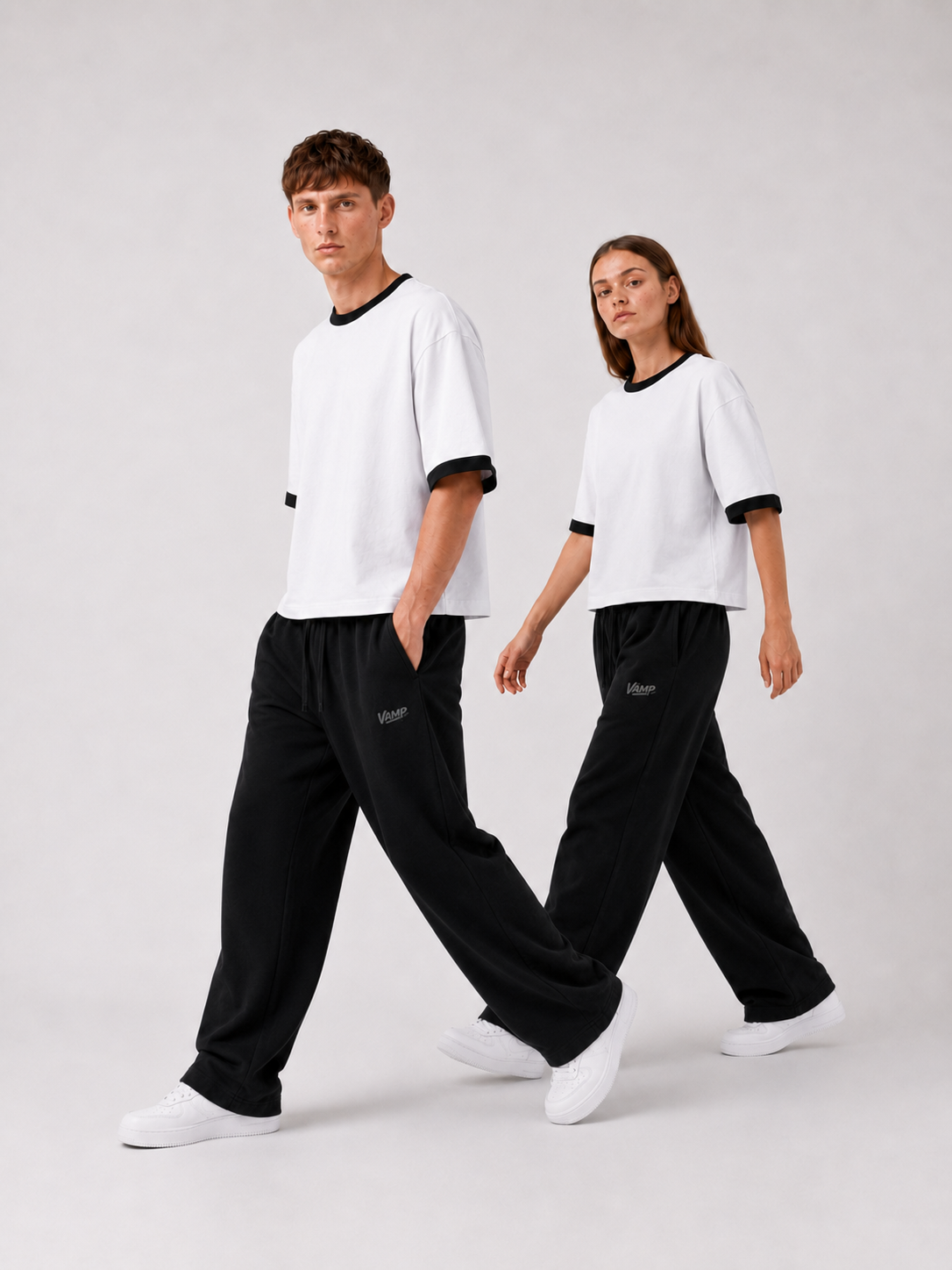 Ringer T-Shirt Boxy-Fit ( White )