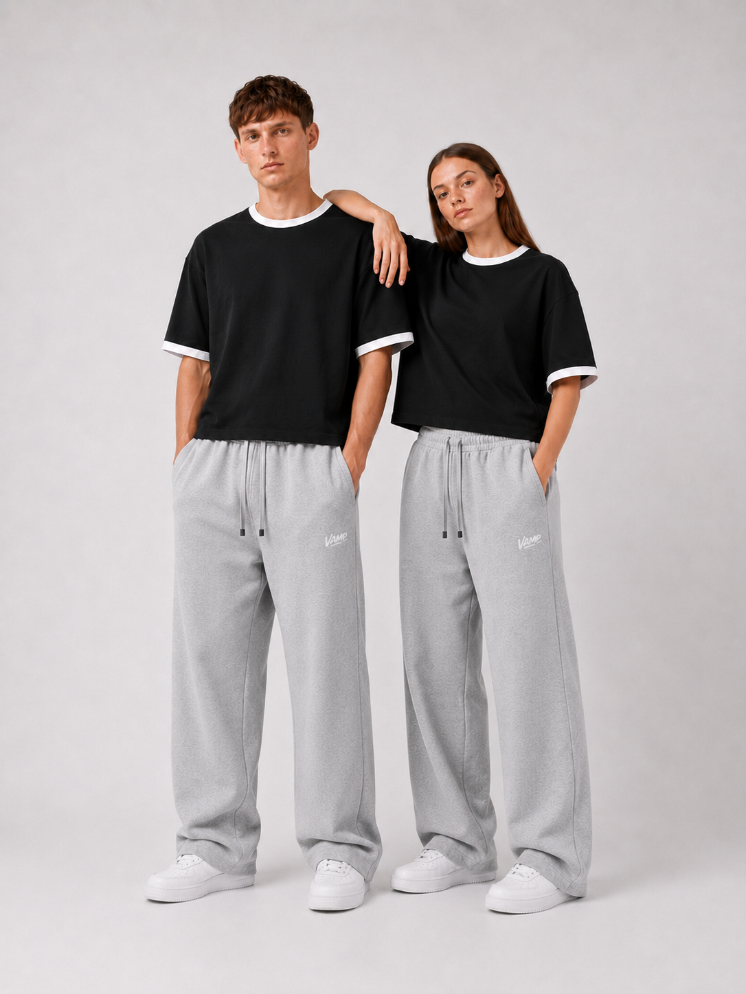Ringer T-Shirt Boxy-Fit ( Black )
