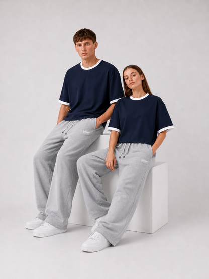 Ringer T-Shirt Boxy-Fit ( Dark Blue )