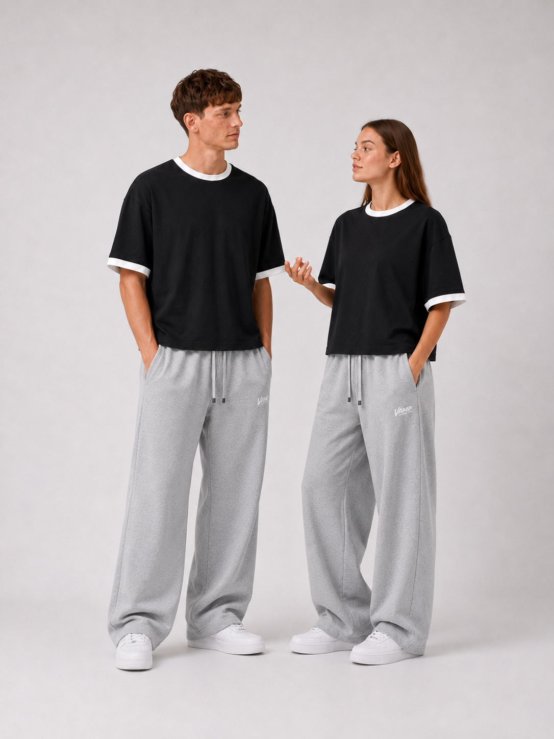 Ringer T-Shirt Boxy-Fit ( Black )