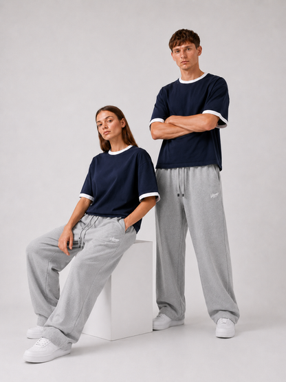 Ringer T-Shirt Boxy-Fit ( Dark Blue )