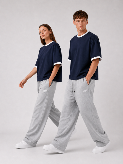 Ringer T-Shirt Boxy-Fit ( Dark Blue )