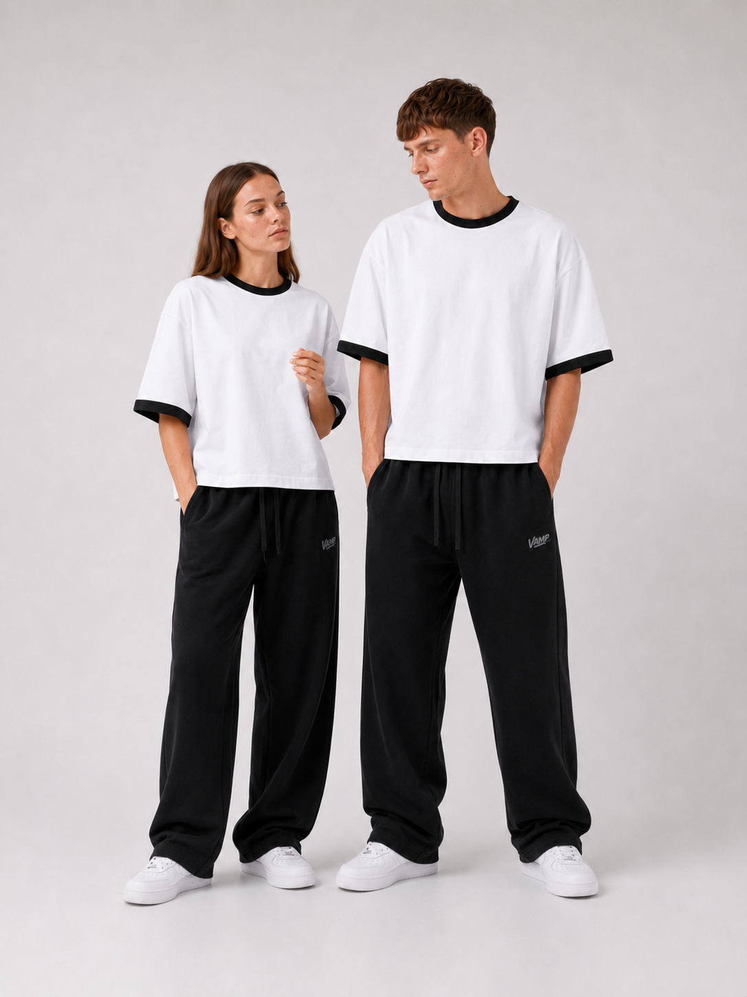 Ringer T-Shirt Boxy-Fit ( White )