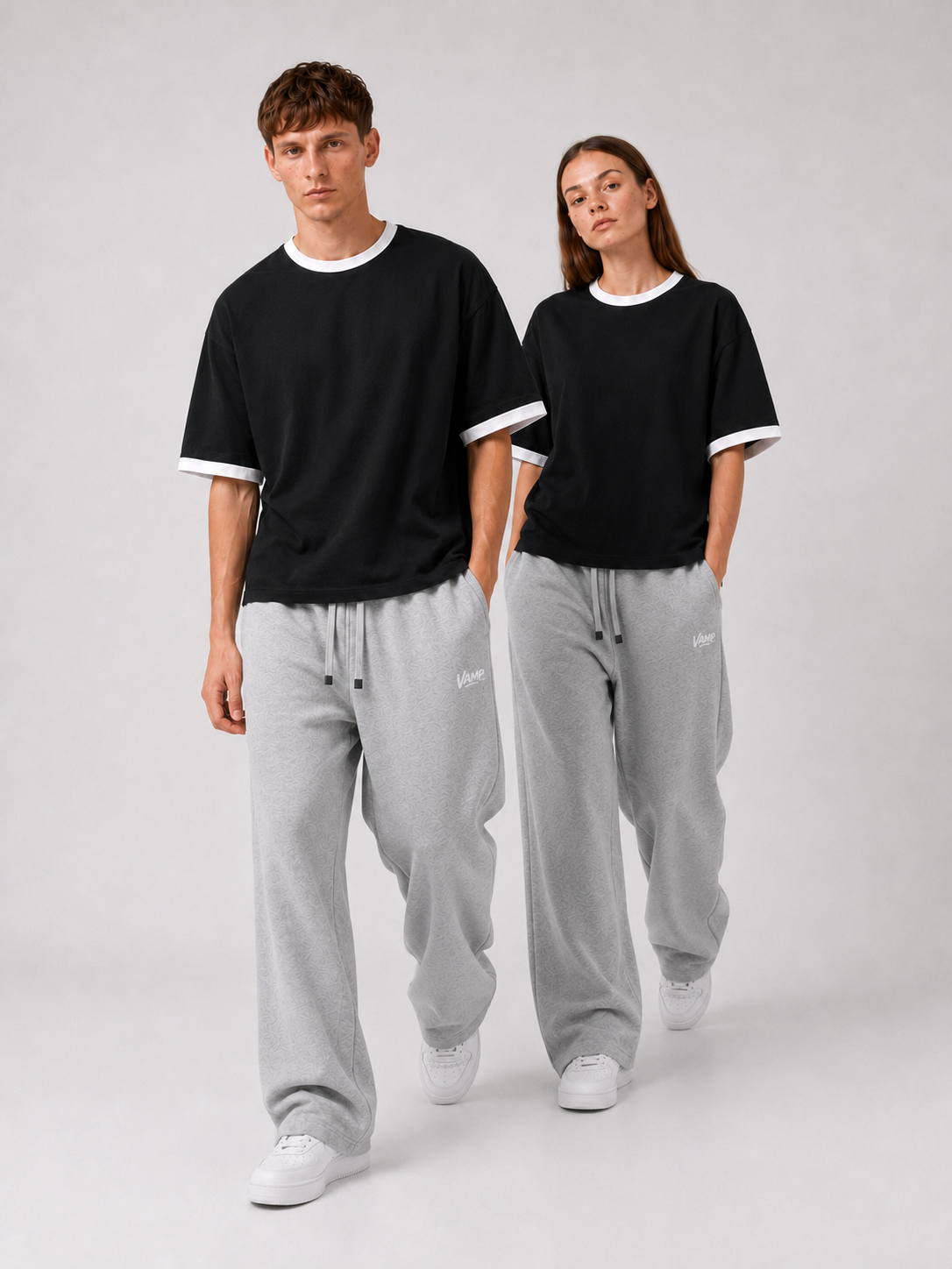 Ringer T-Shirt Boxy-Fit ( Black )