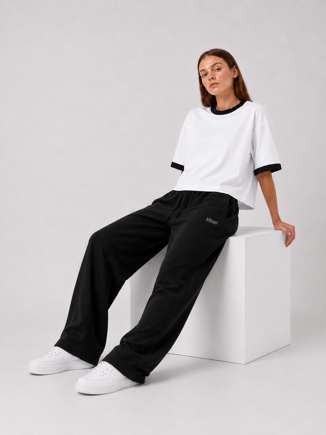 Ringer T-Shirt Boxy-Fit ( White )