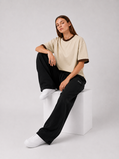 Ringer T-Shirt Boxy-Fit ( Beige )