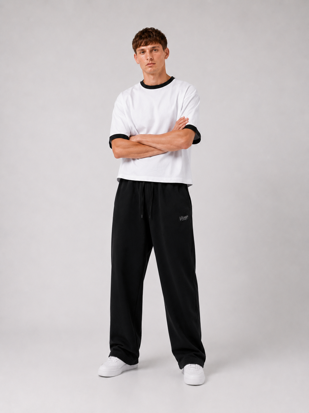 Ringer T-Shirt Boxy-Fit ( White )