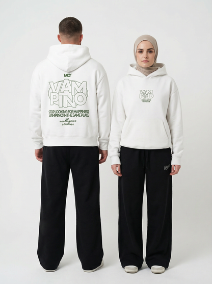 Vampino Stop Looking Hoodie - White