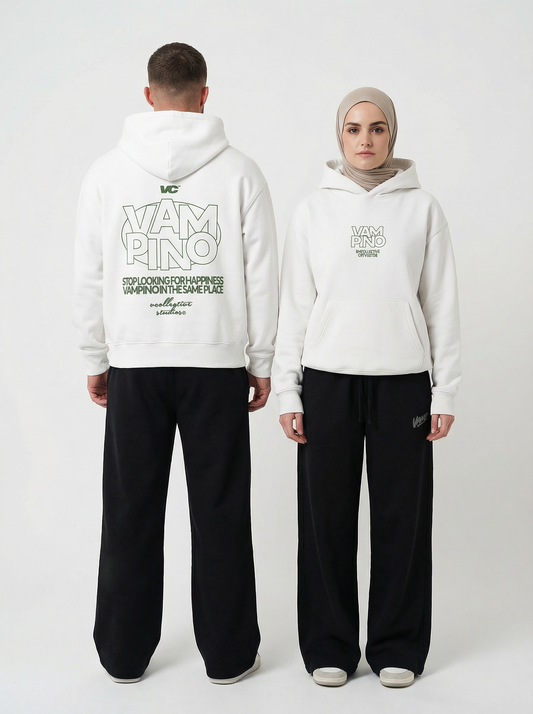 Vampino Stop Looking Hoodie - White