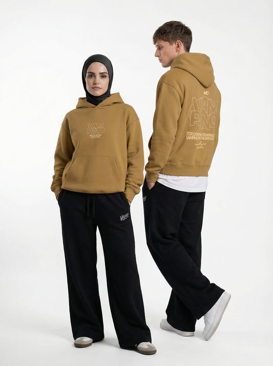 Vampino Stop Looking Hoodie - Beige