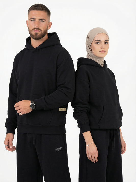 Oversized Basic Hoodie - Black